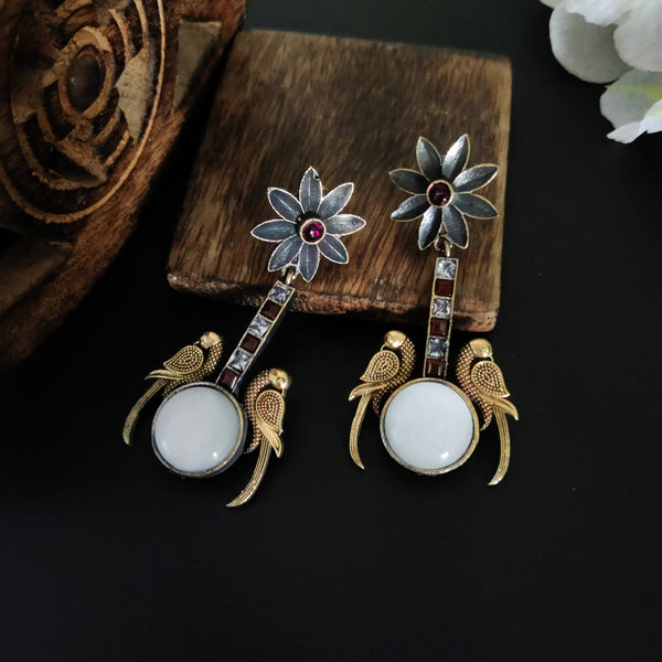 "Chanda" Silver Look Alike Oxidized Earrings