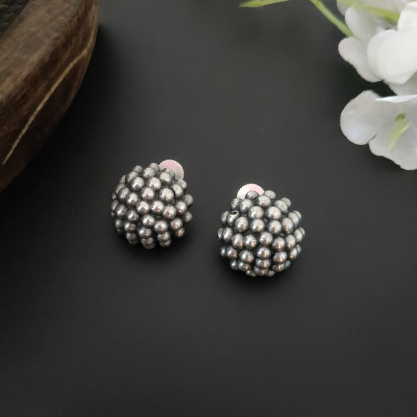 "Tisha" Silver Look Alike Oxidised Stud Earrings