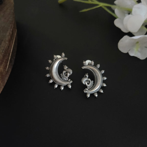 "Keyuri" Silver Look Alike Oxidized Earrings