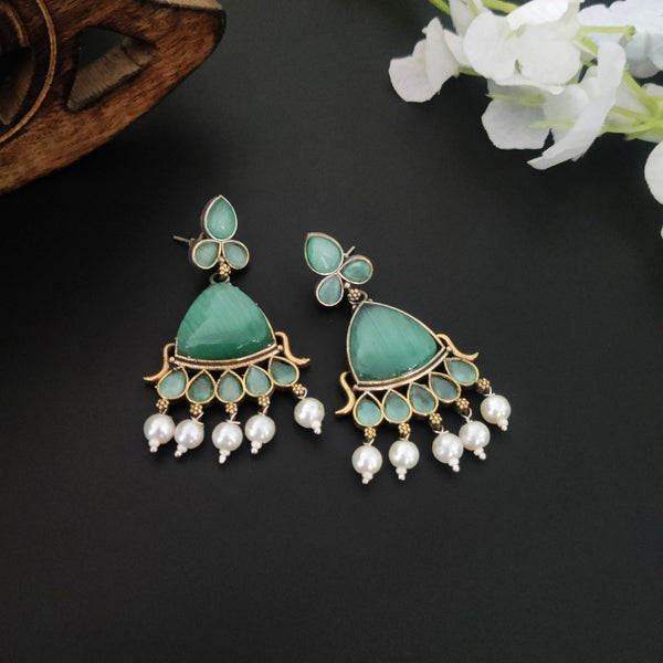 "Vrushali" Silver Look Alike Dual Tone Earrings