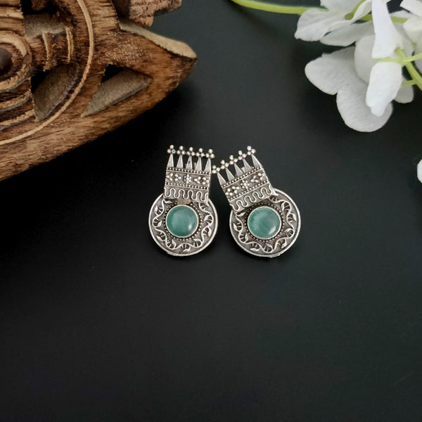 "Tanavika" Double tone Silver Look Alike Earrings