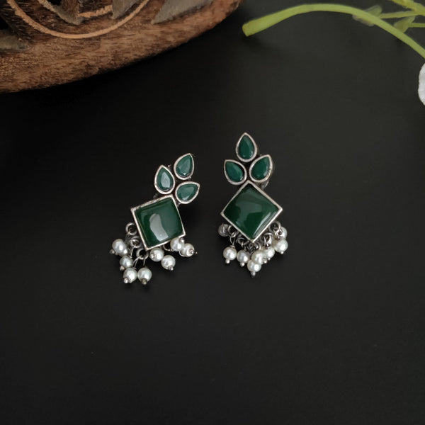"Soniya" Silver Look Alike Oxidized Earrings