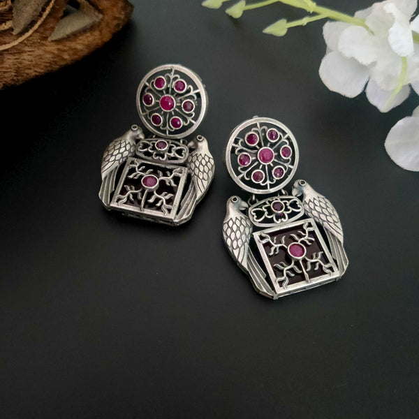 "Shikha" Silver Look Alike Stone Earrings