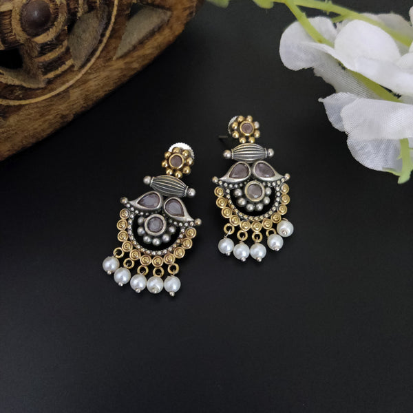 "Shehnaz" Oxidized Dual Tone Earrings