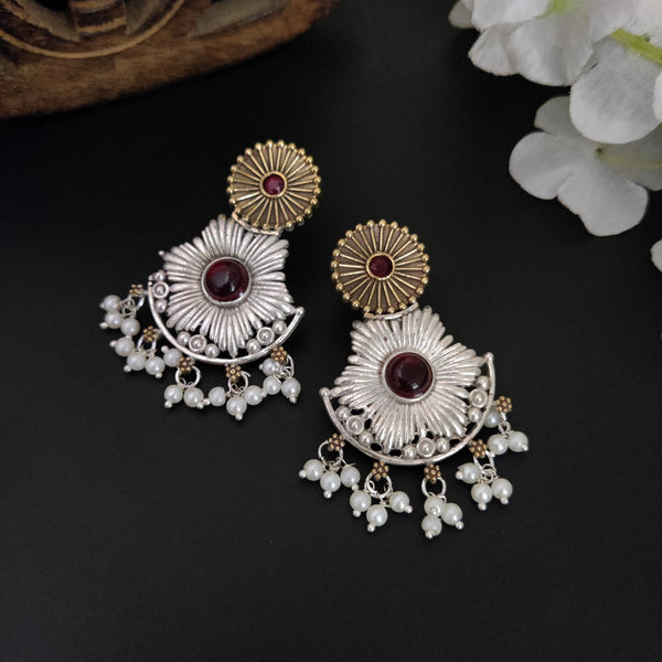 "Shailajani" Oxidized Dual Tone Earrings