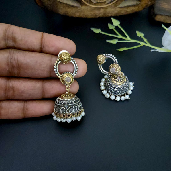 "Saniya" Oxidized Dual Tone Earrings