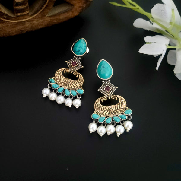 "Sharmin" Oxidized Dual Tone Earrings