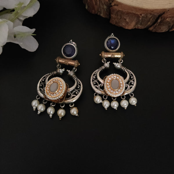 "Aditi Oxidized  Dual Tone Earrings