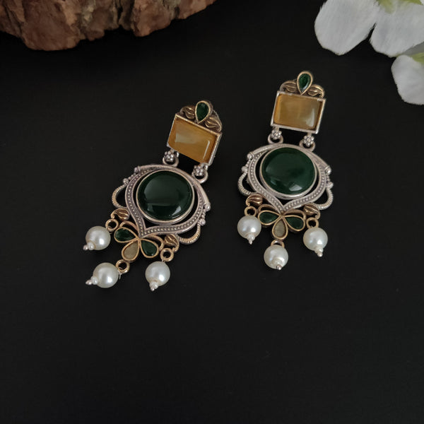 "Valima" Silver Look Alike Dual tone Earrings