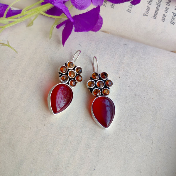 "Tamanna"Silver Look Alike Oxidised Earrings