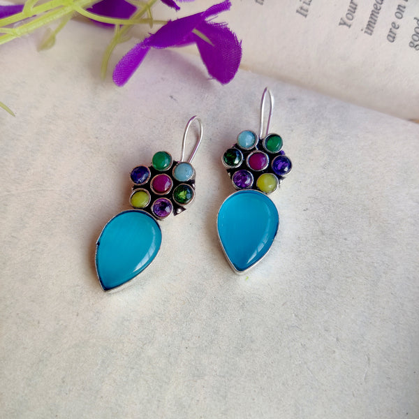 "Tamanna"Silver Look Alike Oxidised Earrings