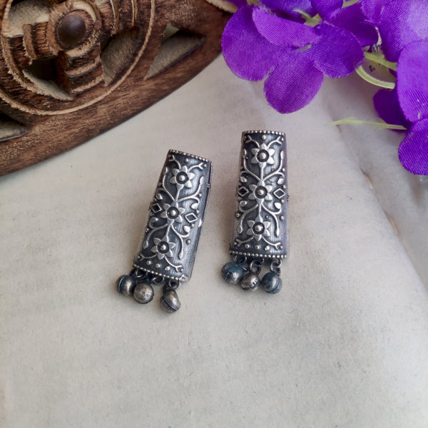 "Saswati" Silver Look Alike Oxidized Earrings