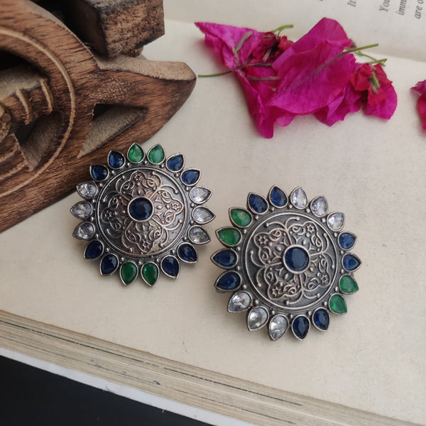 "Sakshi" Silver Look Alike Oxidized Earrings