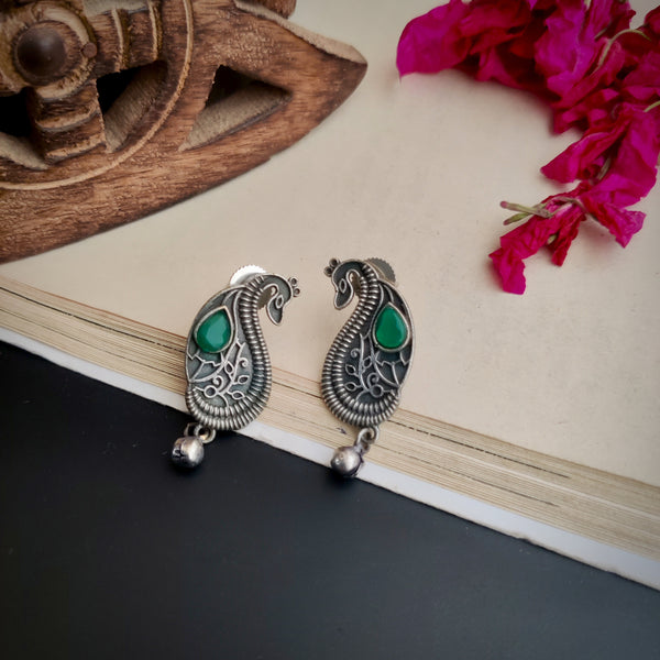 "Mayur" Silver Look Alike Oxidized Studs