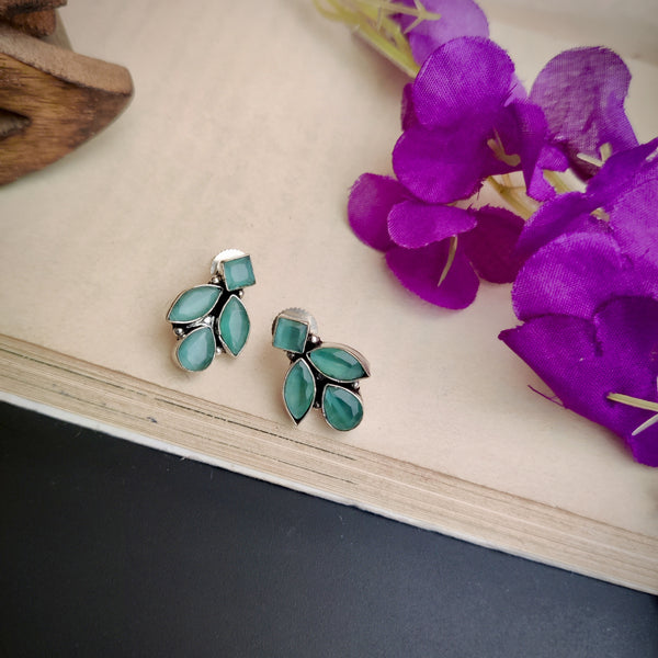 "Hemangi" Silver Look Alike Stone Earrings