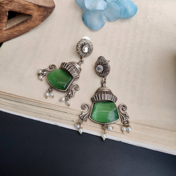 "Kashish" Silver Look Alike Oxidized Earrings