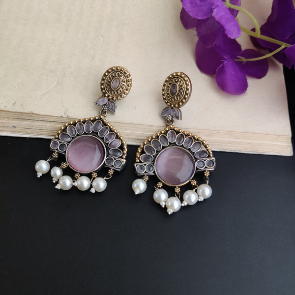 "Samiksha" Silver Look Alike Dual Tone Earrings