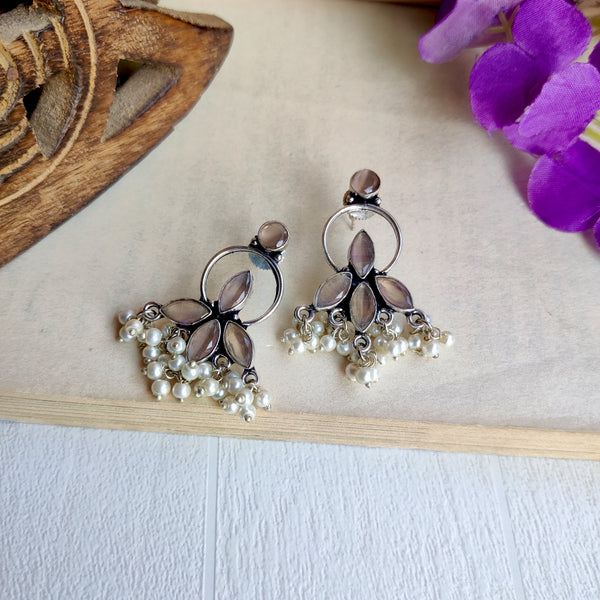 "Riyanshi" Premium Stone Oxidised Stud