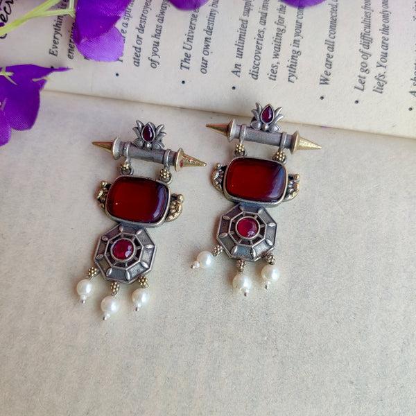 "Samiksha" Silver Look Alike Oxidised Earring