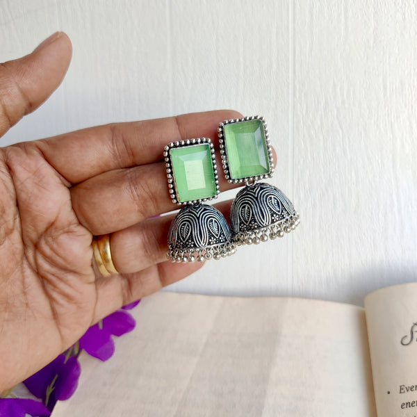 "Tranquil" Silver Look Alike Brass Jhumka