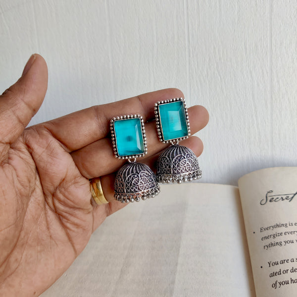 "Tranquil" Silver Look Alike Brass Jhumka