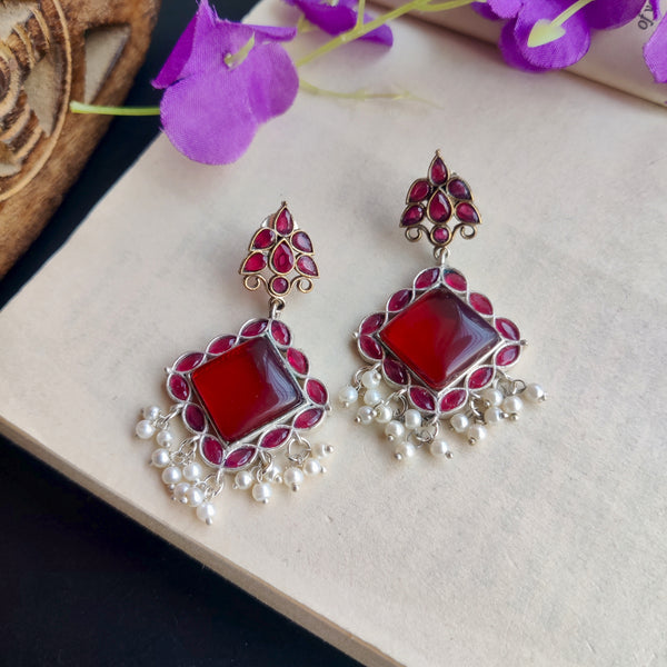 "Riddhima" Silver Look Alike Dual Tone Earrings