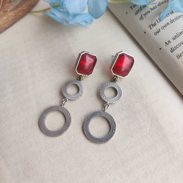 "Niraj" Silver Look Alike Oxidized Earrings