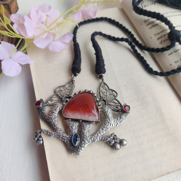 "Samantha" Oxidized Tassel Necklace