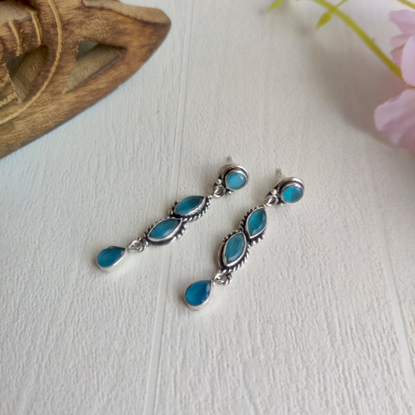 "Dhanika" Minimalist  Zircon Stone Long Dangle Earrings