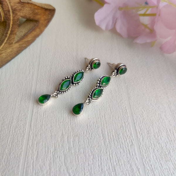 "Dhanika" Minimalist  Zircon Stone Long Dangle Earrings