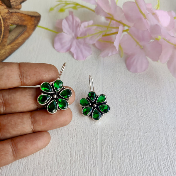 Oxidized Bloom Drop Earrings