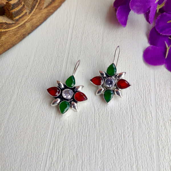 "krishma" Square Shaped zircon Hook Earrings