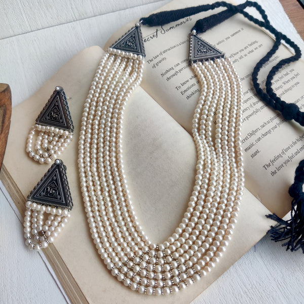 "Urvashi" Silver Look Alike long Necklace