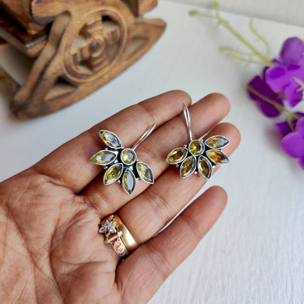 Fiona Premium Zircon Hook Petal Shape Earrings
