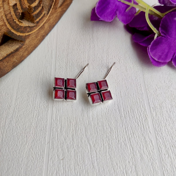 “Raksha” Silver Look Alike Oxidized Hook Earrings