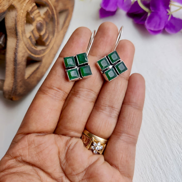 “Raksha” Silver Look Alike Oxidized Hook Earrings