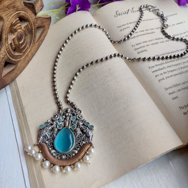 "Vansh" Silver Look Alike Dual tone Necklace
