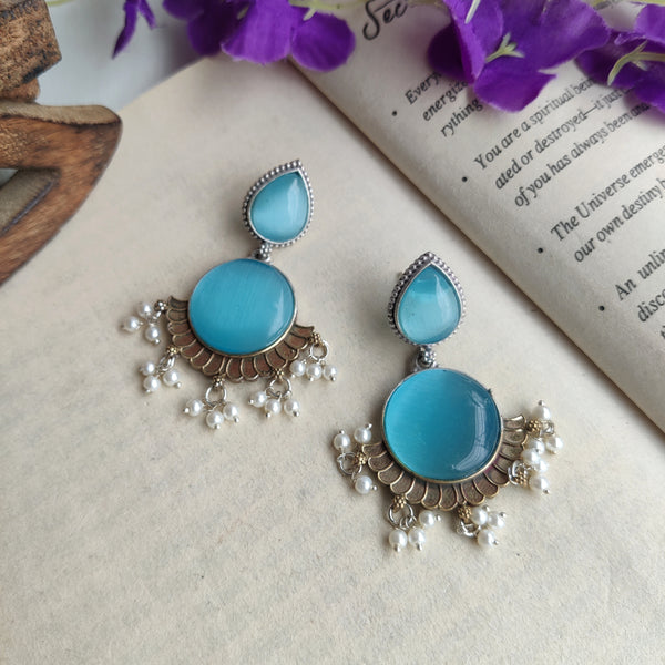 "Anusha" Silver Look Alike Dual tone Jhumka