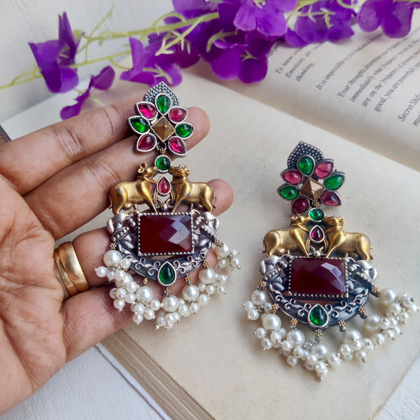 "Anvikashi" Dual tone Statement Dangler