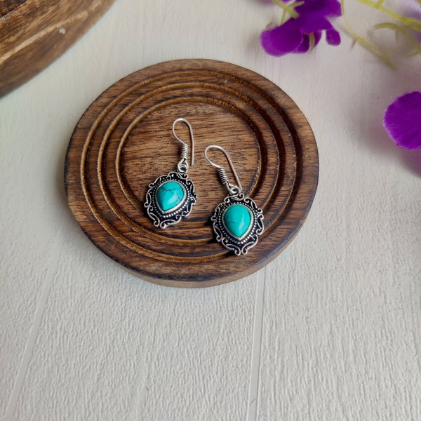 Handmade Brass leaf Pattern Hoop Earrings
