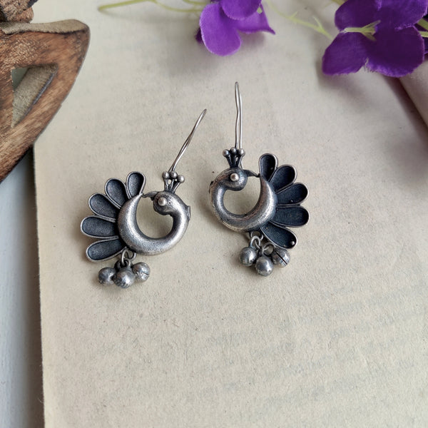"Ninja” Silver Toned Handcrafted Brass Hook Earring