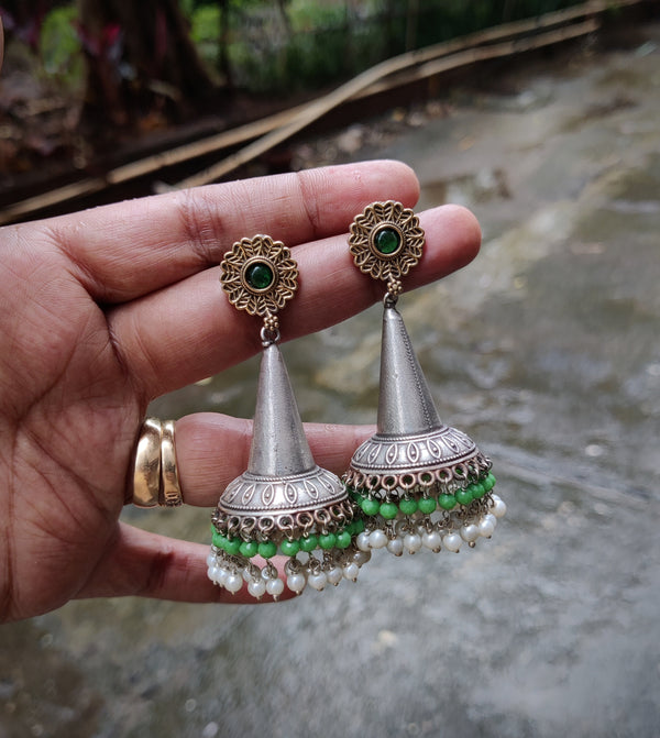 "Kevin" Silver Look Alike Oxidised Earring