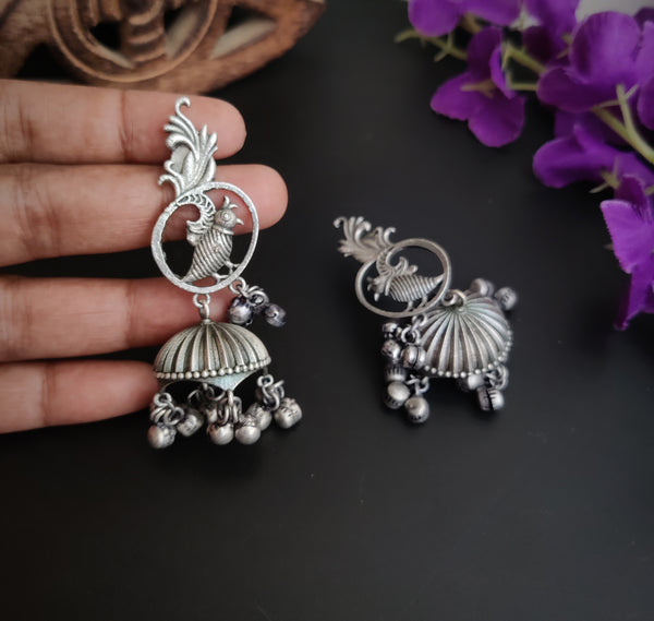 "Anisha" Silver Look Alike Jhumka Earring