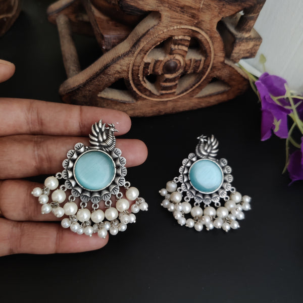 "Shylah" Silver Look Alike Stone Earrings