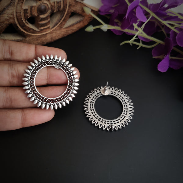 "Vrushali" Silver Look Alike Oxidized Earrings