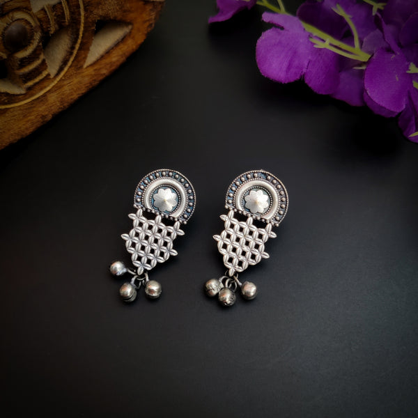"Sara" Silver tone Brass Stud Earrings