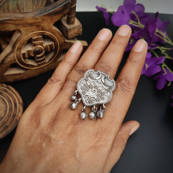 "Morni" Adjustable Oxidized Silver Brass Rings