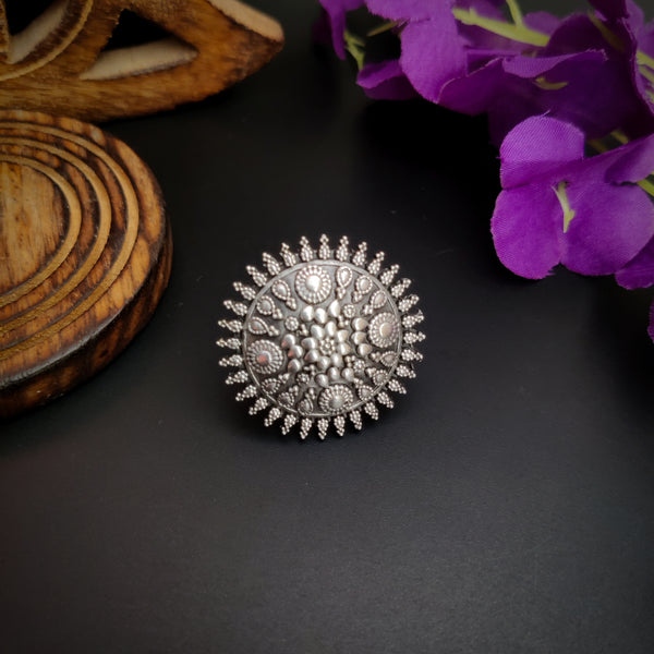 "Lalia" Adjustable Oxidized Silver Brass Rings