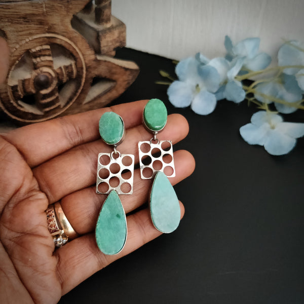 "Fiona" Light weight Druzzy Stone Dangler Earrings