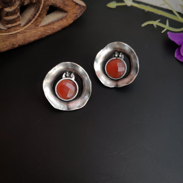 Oxidized Tribal Studs Earrings